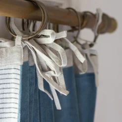 Smoke Blue Velvet Single Curtains
