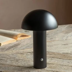 Solana Black Dome USB Chargeable LED Table Lamp