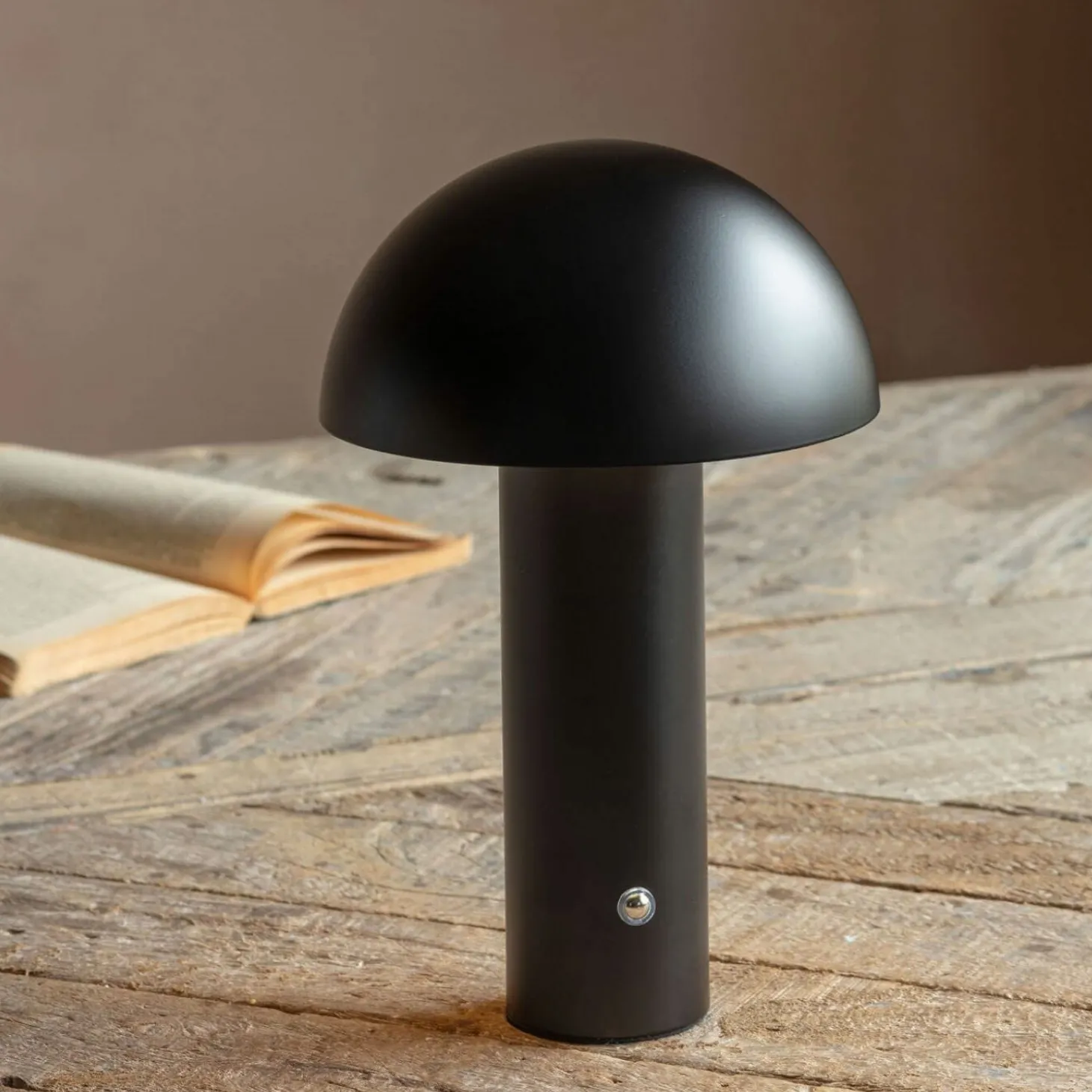 Solana Black Dome USB Chargeable LED Table Lamp