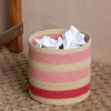 Soro Pink Stripe Basket