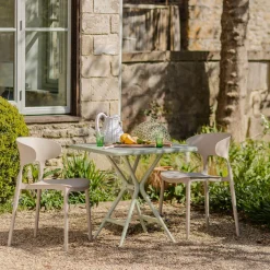 Square Moss Green Garden Dining Table