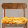 Square Mustard Sheepskin Seat Pad
