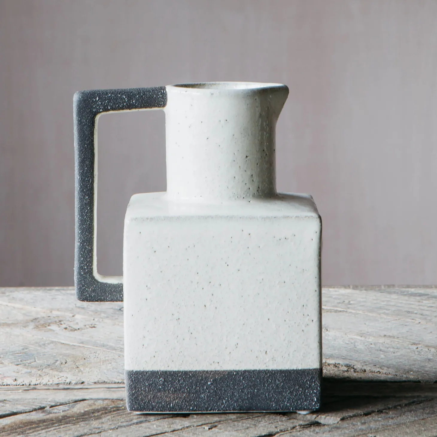 Square Speckled Jug with Handle