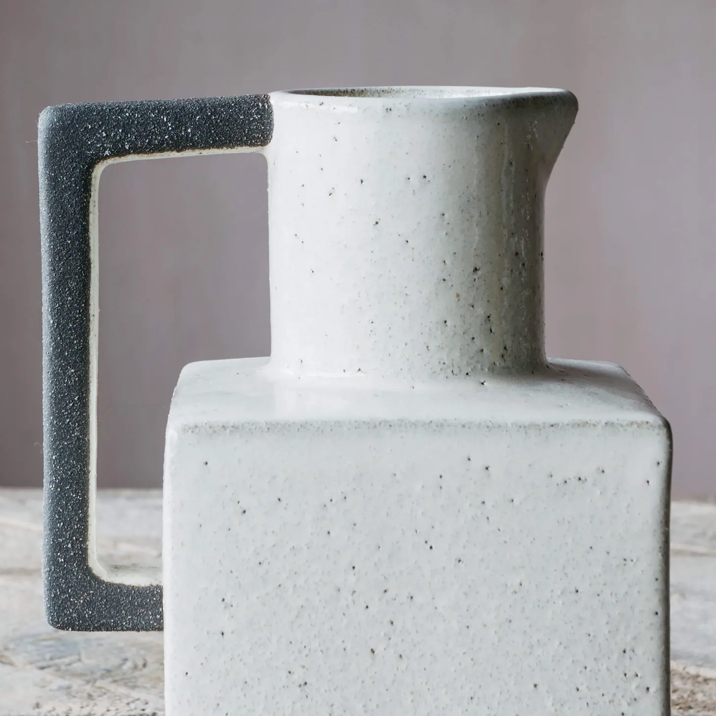Square Speckled Jug with Handle