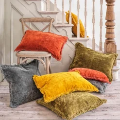 Square Stonewashed Velvet Cushions
