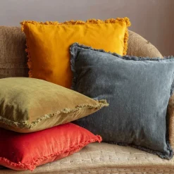 Square Stonewashed Velvet Cushions