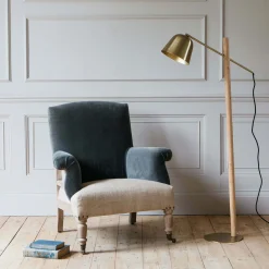 Stanley Deconstructed Velvet and Linen Armchair