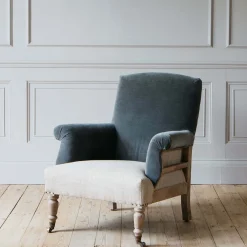 Stanley Deconstructed Velvet and Linen Armchair