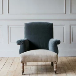 Stanley Deconstructed Velvet and Linen Armchair