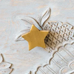 Star Wooden and Brass Knob