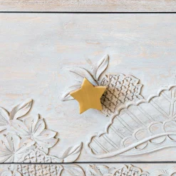 Star Wooden and Brass Knob