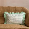 Sundae Green & Pink Frill Rectangular Cushion