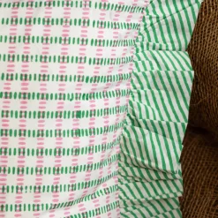 Sundae Green & Pink Frill Rectangular Cushion