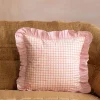 Sundae Pink & Orange Frill Square Cushion