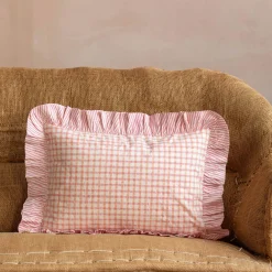 Sundae Pink & Orange Frill Rectangular Cushion