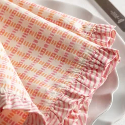 Sundae Pink and Orange Frill Napkin