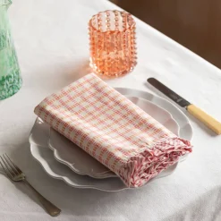 Sundae Pink and Orange Frill Napkin