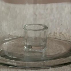 Tall Clear Glass Candle Holder
