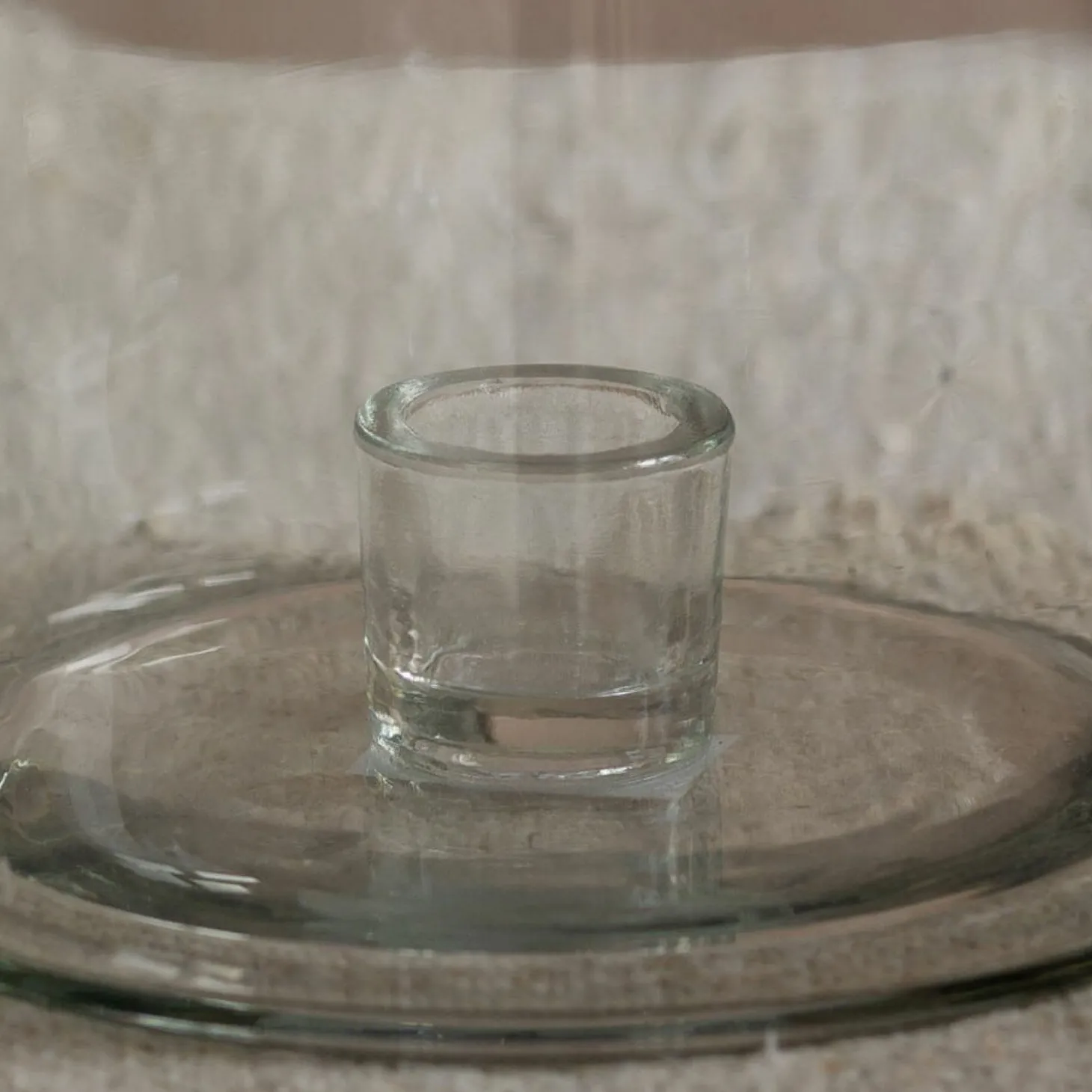 Tall Clear Glass Candle Holder