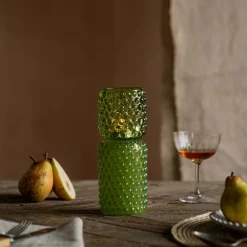 Tall Green Stacked Bubble Tealight Holder