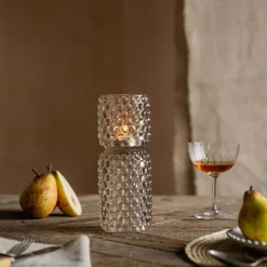 Tall Grey Stacked Bubble Tealight Holder