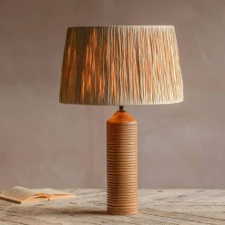 Tall Leya Wooden Table Lamp
