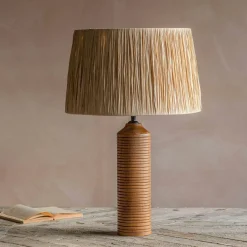 Tall Leya Wooden Table Lamp