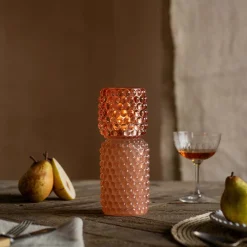 Tall Pink Stacked Bubble Tealight Holder