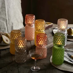 Tall Pink Stacked Bubble Tealight Holder