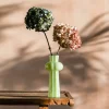 Tall Scalloped Mint Green Glass Vase