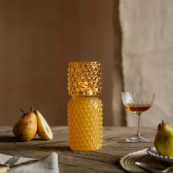 Tall Yellow Stacked Bubble Tealight Holder