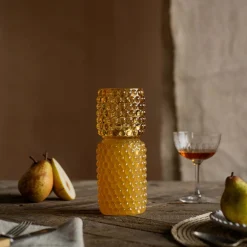 Tall Yellow Stacked Bubble Tealight Holder