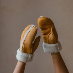 Tan Sheepskin Mittens
