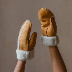 Tan Sheepskin Mittens