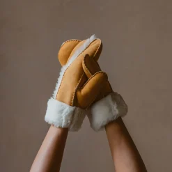 Tan Sheepskin Mittens