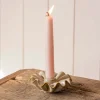 Taupe Porcelain Frill Candle Holder