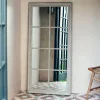 Taupe Window Pane Wall Mirror