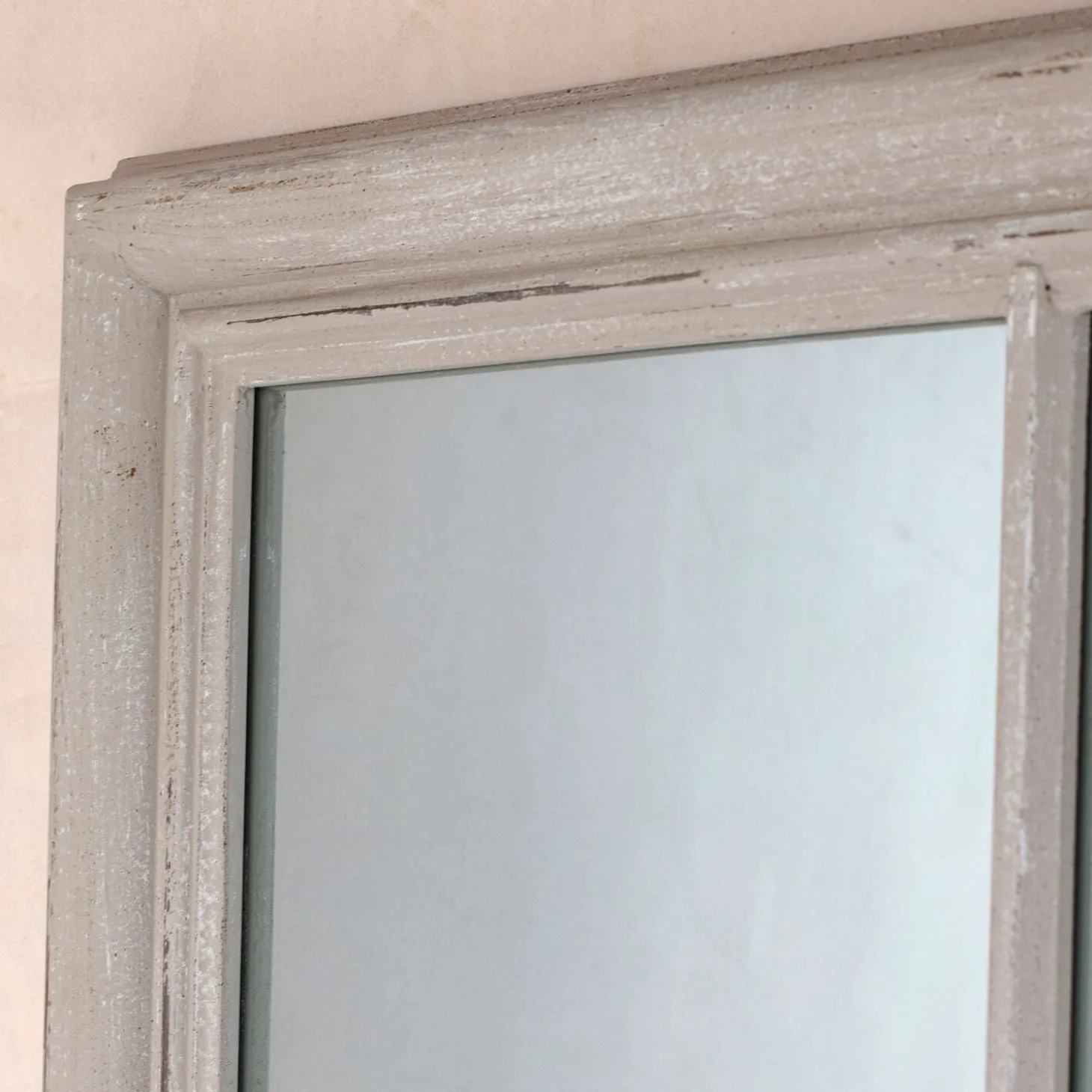 Taupe Window Pane Wall Mirror
