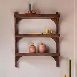 Three Shelf Wooden Kitchen Rack