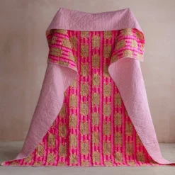 Tiger and Pink Stripe Reversible King Size Quilt