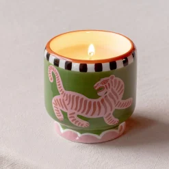 Tiger Ceramic Cedar and Fig Candle