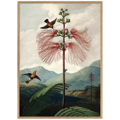 Tree of Flowers Print with Oak Frame
