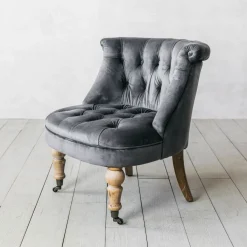 Trianon Grey Velvet Chair
