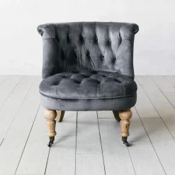 Trianon Grey Velvet Chair