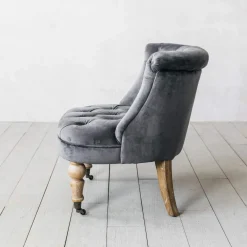 Trianon Grey Velvet Chair