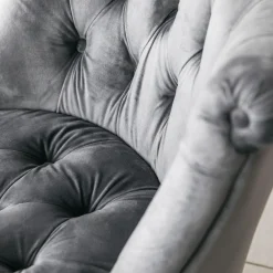 Trianon Grey Velvet Chair