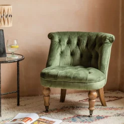 Trianon Moss Green Velvet Cocktail Chair