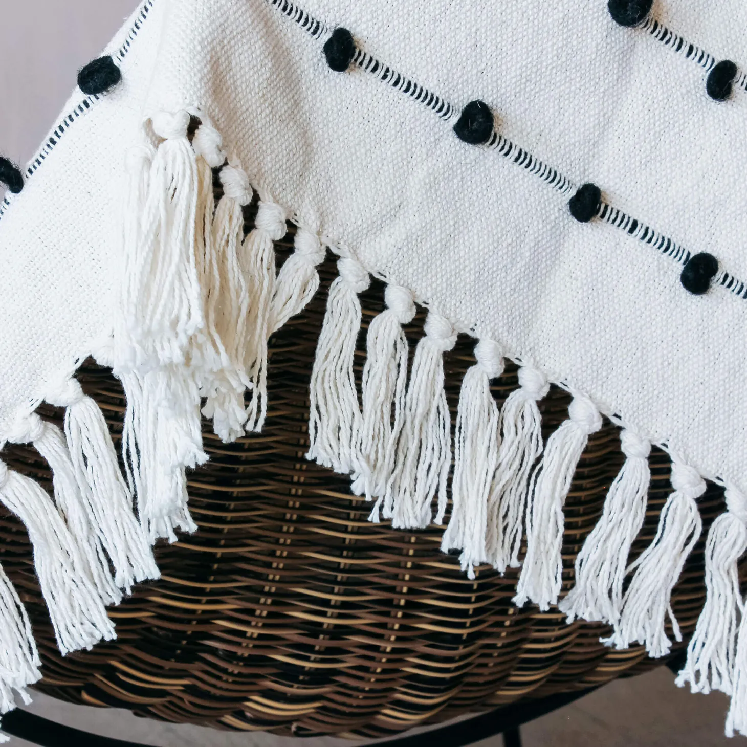 Trinx Black and White Throw