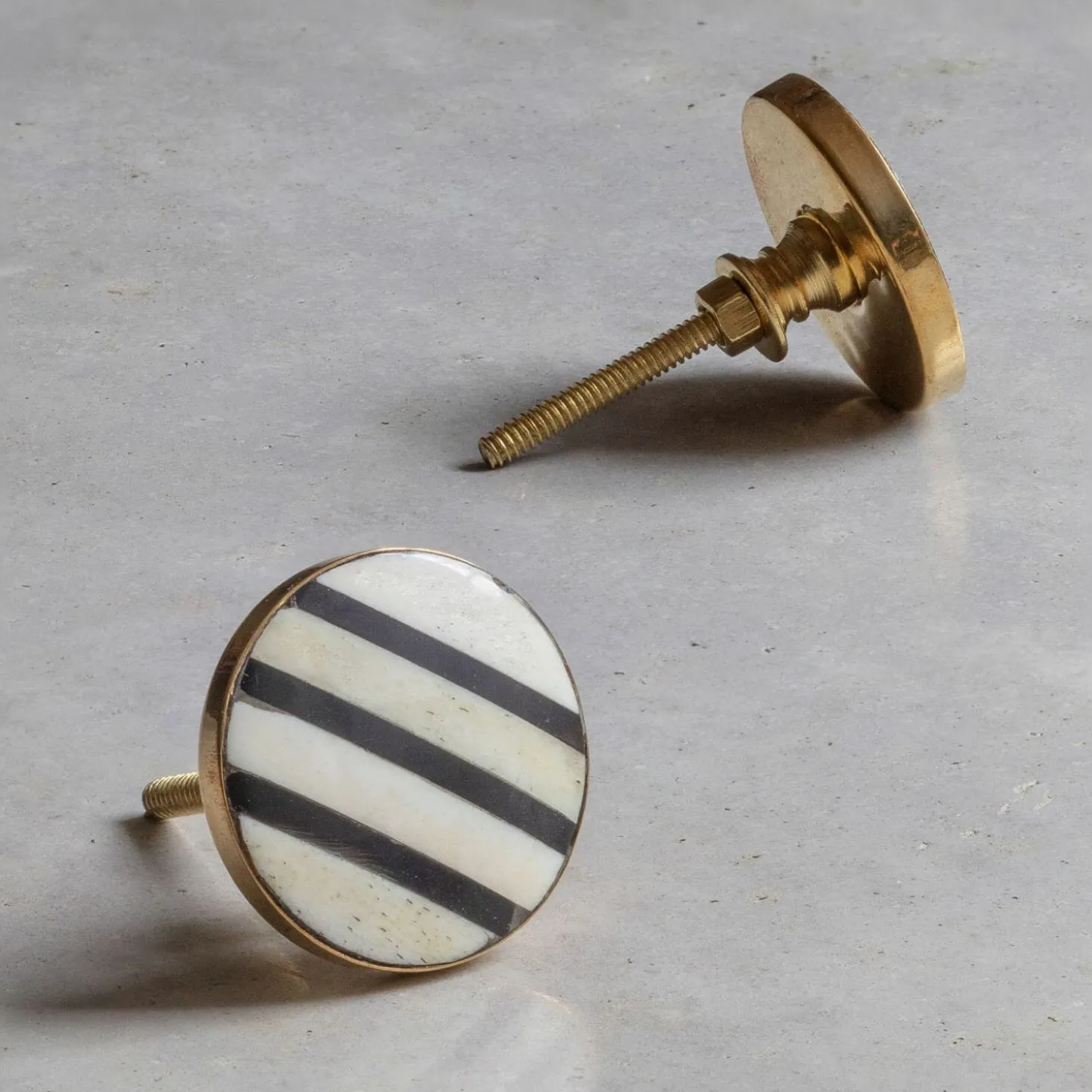 Triple Stripe Resin and Bone Knob