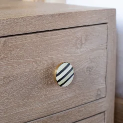 Triple Stripe Resin and Bone Knob